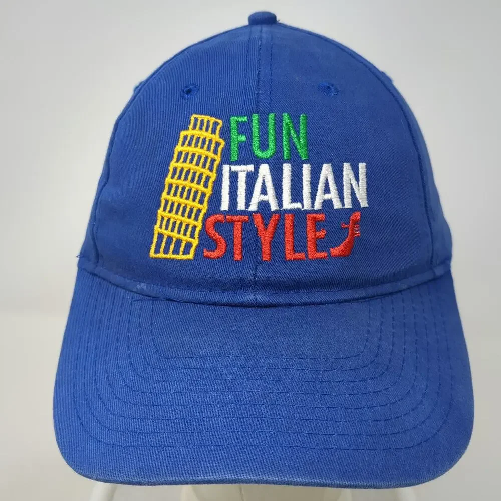 KC Blue Baseball Cap Fun Italian Style Leaning Tower of Pisa One Size Hat
